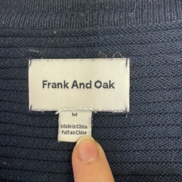 Frank and Oak ribbed navy o ring zipper jacket - Picture 5 of 7